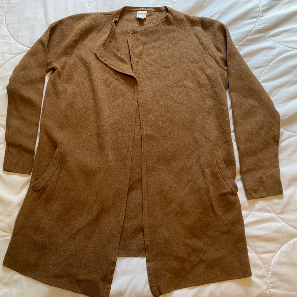 J. Crew Brown Longline Cardigan